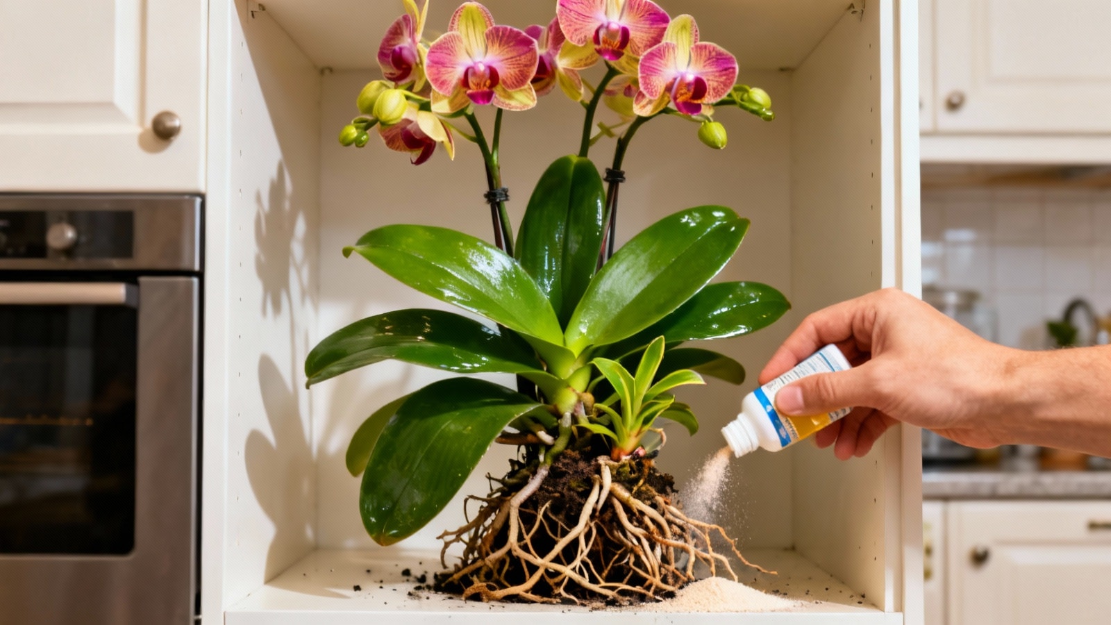 Orchidée qui végète : cet ingrédient du placard, appliqué sur les racines, relance la plante